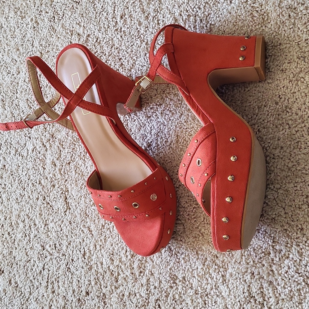 Rust color studded platform sandals - Brand New
